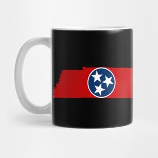 Tennessee Flag State Outline AF (white) Mug